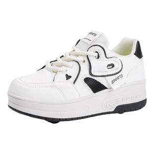 暴走鞋女童2025春季网红回溜冰鞋儿童暴走鞋力滑轮学生带轮运动鞋