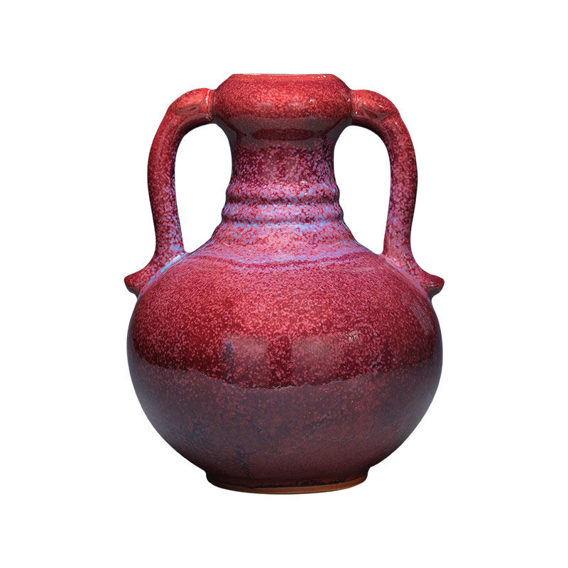 寻造钧瓷泰斗已故国级大师晋佩章窑宝孤品《绶带葫芦瓶》窑口真品