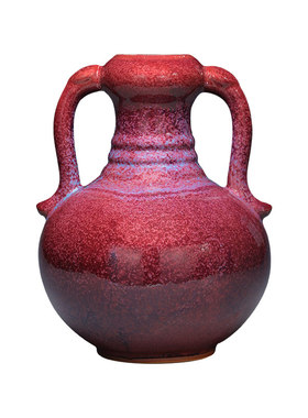 寻造钧瓷泰斗已故国级大师晋佩章窑宝孤品《绶带葫芦瓶》窑口真品