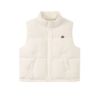 樱桃KIRSH 韩系90绒立领羽绒马甲2025秋冬女休闲短款白鸭绒外套