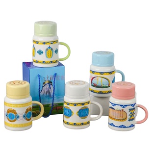 可爱蒙古水壶马克杯带盖民族风回礼陶瓷杯子女水杯生日礼物伴手礼