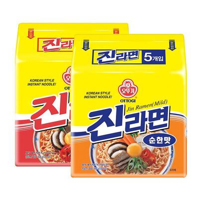 韩国四大拉面品牌之一，Ottogi 不倒翁 金拉面 10袋组合装 赠2袋泡菜拉面