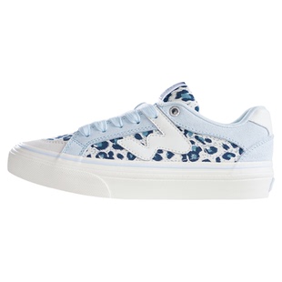 顽刻ollieskate冰蓝豹纹配色冬季校园风W系列低帮男女国潮滑板鞋