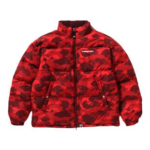 BAPE男装24年秋冬猿人刺绣标迷彩图案双面两穿羽绒服144007N