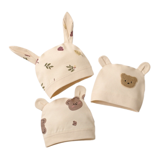 喜得瑞新生婴儿胎帽夏季纯棉婴幼儿护囟门四季无骨0一3月宝宝帽子