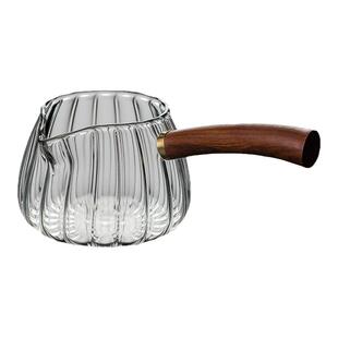 耐高温玻璃侧把壶木手柄公道杯子加厚单个茶海分茶器倒茶公杯家用