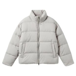 BW 短款立领白鸭绒面包服高智羽绒服舒适极简主义穿搭米灰色