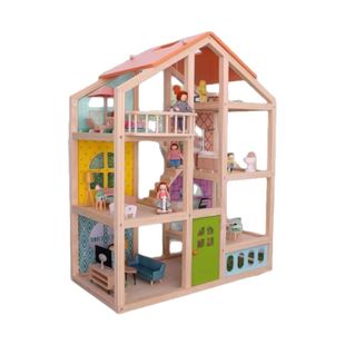 出口品牌儿童益智拼装过家家房子玩具屋仿真别墅男女孩实木玩具