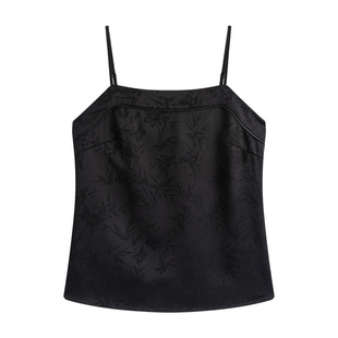 固执春季新款新中式国风内搭外穿短款提花抹胸背心吊带小衫
