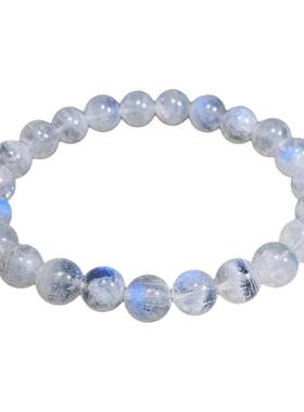 天然里兰卡半透体蓝月光石手链