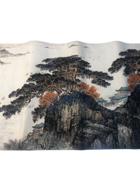 国画钱松岩胜境近现代风山水湖泊