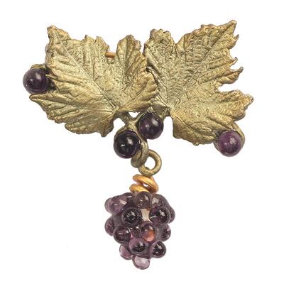 匠人手工山葡萄晶莹剔透胸针