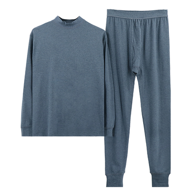 男士半高领加肥大码纯棉秋衣秋裤