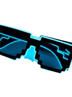 LED发光眼镜马赛克蹦迪墨镜男女