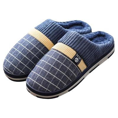男士冬天防滑新款家居厚底棉拖鞋