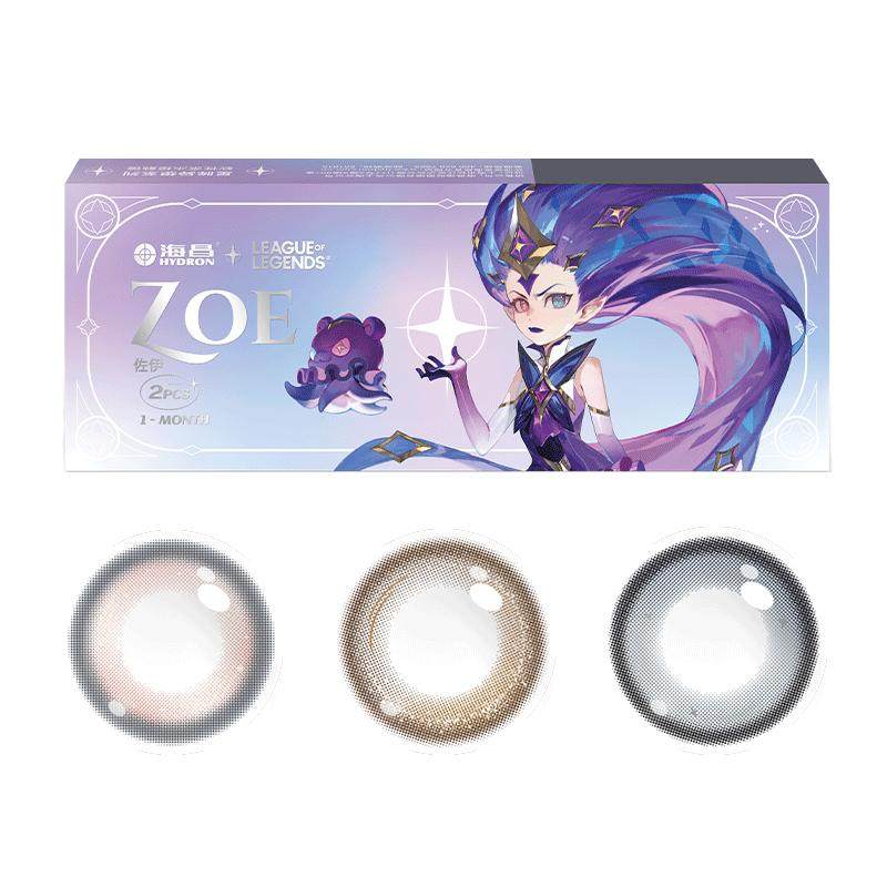 【联名新品】海昌英雄联盟美瞳星眸异想月抛2片彩色隐形近视眼镜