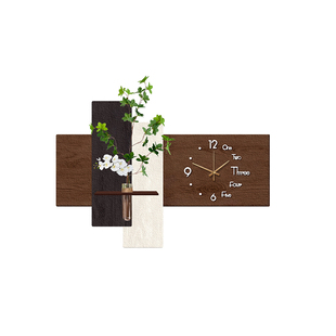 中古风挂钟客厅钟表画创意时钟挂墙高级感餐厅装饰画家用复古挂表