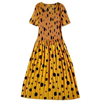 夏季褶皱遮肚宽松薄款中老年长裙