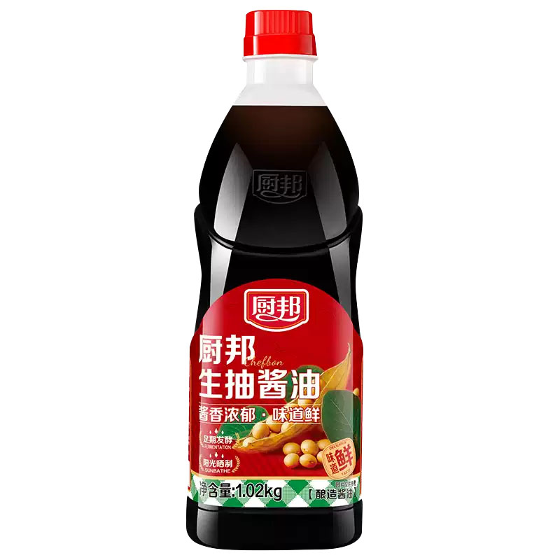 厨邦生抽酱油1.02kg鲜生抽酱油