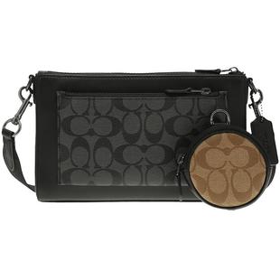 COACH/蔻驰男包中号男士PVC配皮单肩斜挎包