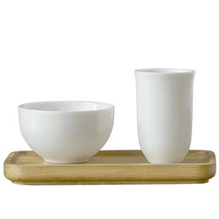 德化羊脂玉瓷描金茶艺培训闻香杯套组装功夫茶具大号品茗茶杯高档