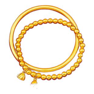 仿999古法手镯两世欢蓬蓬手链镀24k金沙金手镯女不掉色实心仿黄金