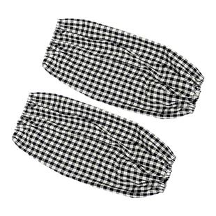 纯棉袖套女新款宽松厨房套袖冬季羽绒服专用加大加宽棉布格子护袖