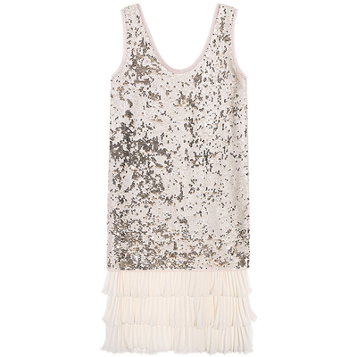 落落狷介亮片拼接吊带裙女蛋糕裙