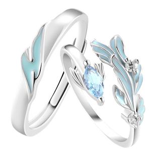 VIVIWELL【鱼生是你】鱼推纯银小众设计情侣对戒S925银男女友戒指