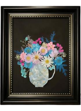 沙龙团建活动diy干花螺钿画