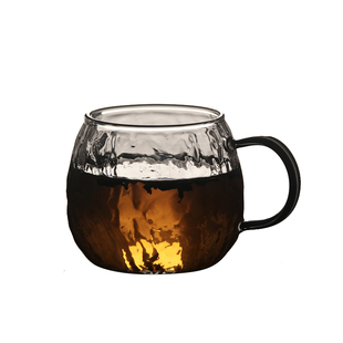 高颜值玻璃杯可加热牛奶果汁杯带盖把泡茶杯男女办公家用喝水杯子