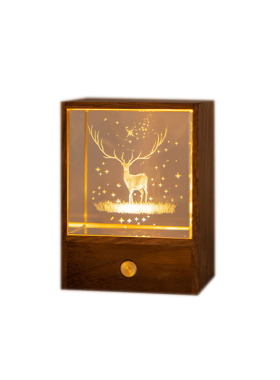 雨云朵立方体水晶玻璃摆件夜灯