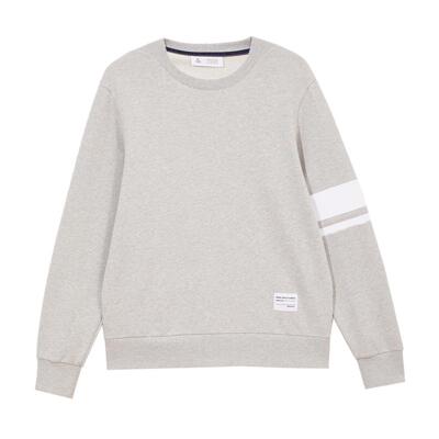 tq区绫致杰克琼斯秋冬男卫衣罗纹圆领纯棉拼色设计上衣男