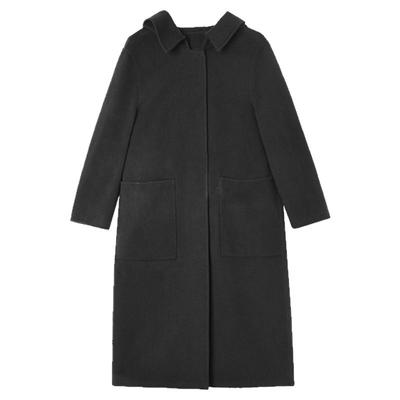 连帽双面尼毛呢外套大衣