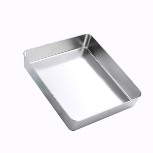 不锈钢加深平底窄边盘火锅备菜配菜盘做提拉米苏盒子熟食鸭脖托盘