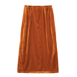 胖mm冬季丝绒直筒半身裙木子理想大码女装复古时髦长半裙200斤