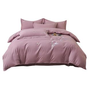 磨毛四件套100全棉纯棉秋冬季床单高端床上用品加厚保暖被套被罩4