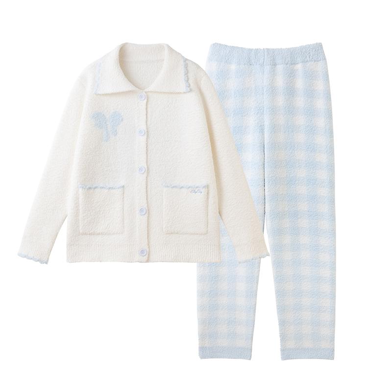 TugTug半边绒月子服女士秋冬睡衣
