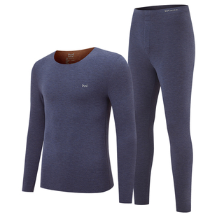 猫人德绒保暖内衣男款驼绒加绒加厚2025新款无痕秋衣秋裤男士套装