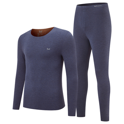 德绒保暖内衣男款驼绒加绒加厚