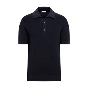 26夏季新品SUITSUPPLY藏青色棉混纺男士Polo衫