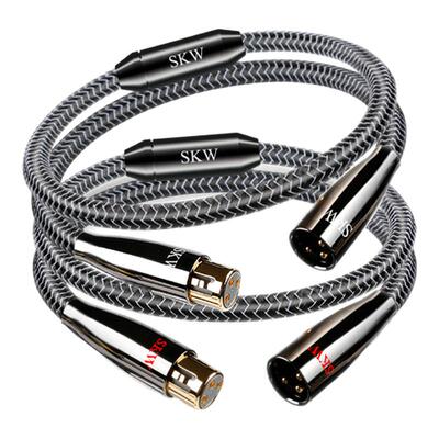 SKW高端发烧镀银公对母XLR平衡线