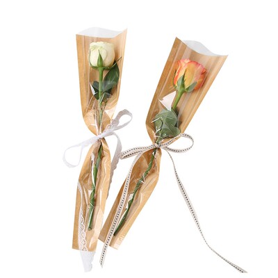 薇艺50张鲜花单支袋半透明包装袋