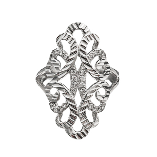 925纯银戒指镂空银花食指戒指环个性宽大码可调节女保真不变色潮