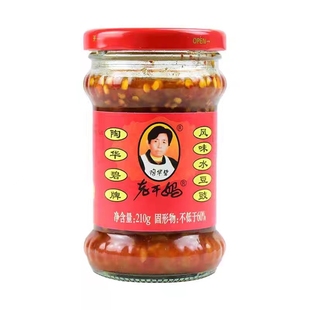 贵州特产老干妈风味水豆豉210g辣椒香辣酱拌饭拌面调料下饭菜瓶装