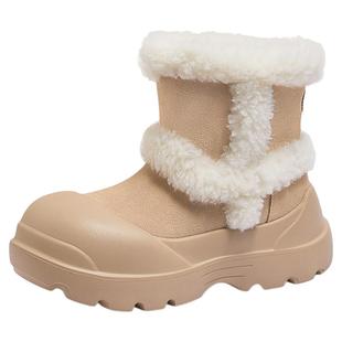 骆驼女鞋2025冬季丑萌鞋厚底雪地靴女骆驼马丁靴登山鞋