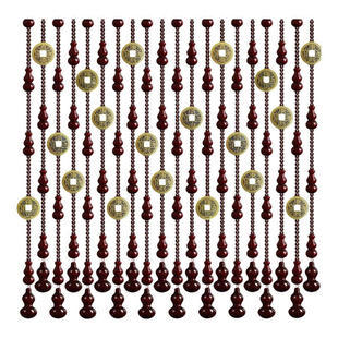 水晶珠帘真桃木葫芦隔断帘厕所卫生间成品门帘子免打孔弧形挂帘子