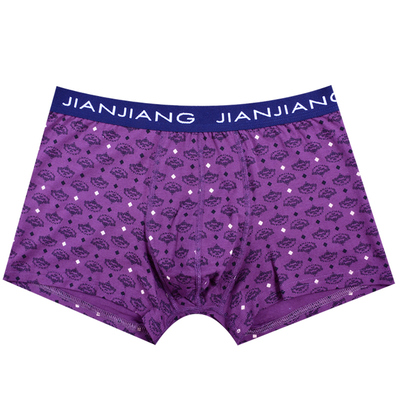 健将平角印花宽边弹力棉透气内裤