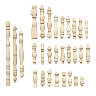 欧式实木小葫芦小柱子车木护栏装饰配件隔断实心酒柜围栏廊桥立柱