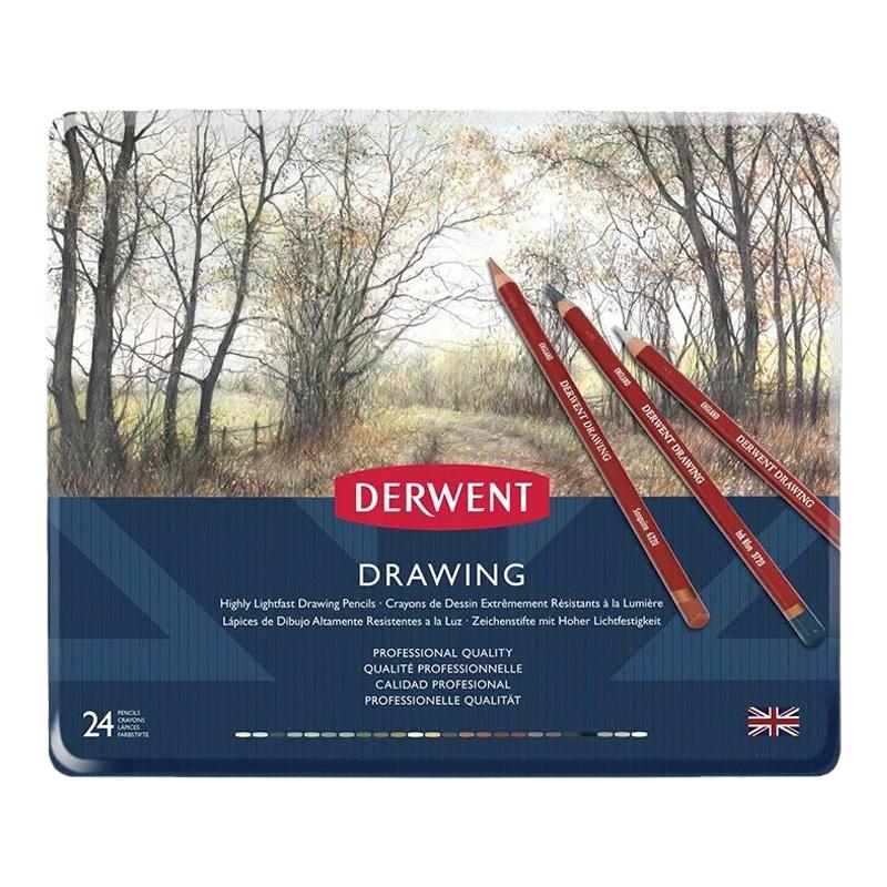 derwent英国进口24色铁盒彩铅